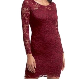 NWOT Ambiance Maroon Lace Dress